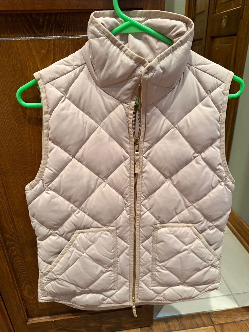 J. Crew Quilted Sleeveless Vest in cream